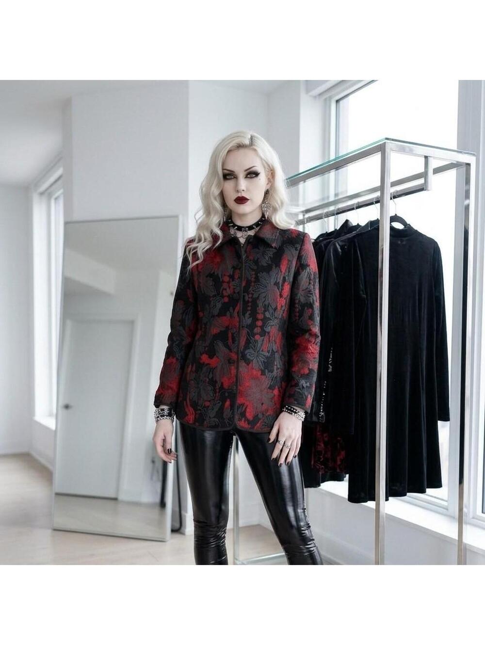 Women's Red and Black Jacket